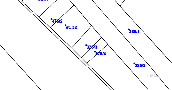 Parcela st. 376/3 v KÚ Bludov v Čechách, Katastrální mapa