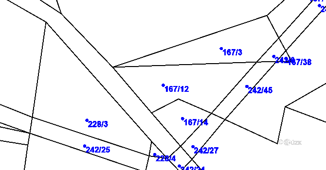 Parcela st. 167/12 v KÚ Bludov v Čechách, Katastrální mapa