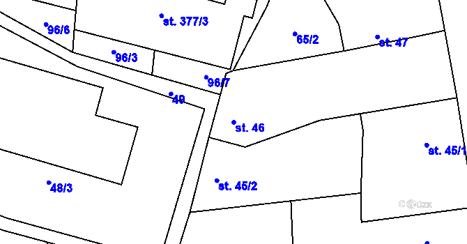 Parcela st. 46 v KÚ Červené Janovice, Katastrální mapa
