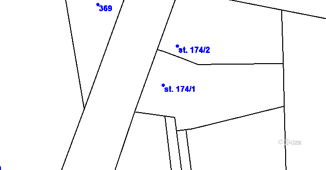 Parcela st. 174/1 v KÚ Červené Janovice, Katastrální mapa