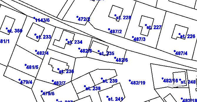Parcela st. 235 v KÚ Červené Janovice, Katastrální mapa