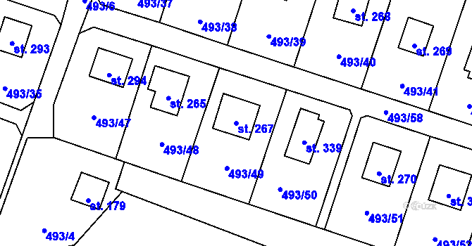 Parcela st. 267 v KÚ Červené Janovice, Katastrální mapa