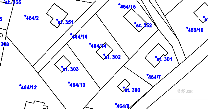 Parcela st. 302 v KÚ Červené Janovice, Katastrální mapa