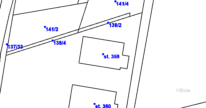 Parcela st. 359 v KÚ Červené Janovice, Katastrální mapa