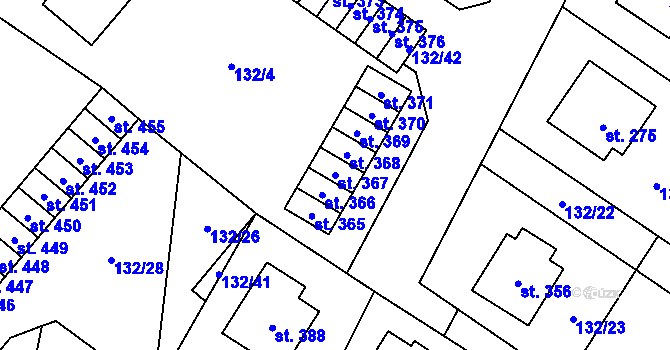 Parcela st. 367 v KÚ Červené Janovice, Katastrální mapa
