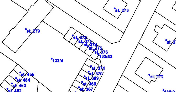 Parcela st. 375 v KÚ Červené Janovice, Katastrální mapa