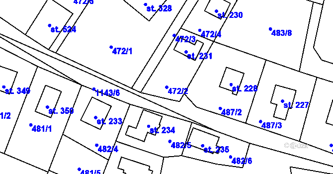 Parcela st. 472/2 v KÚ Červené Janovice, Katastrální mapa