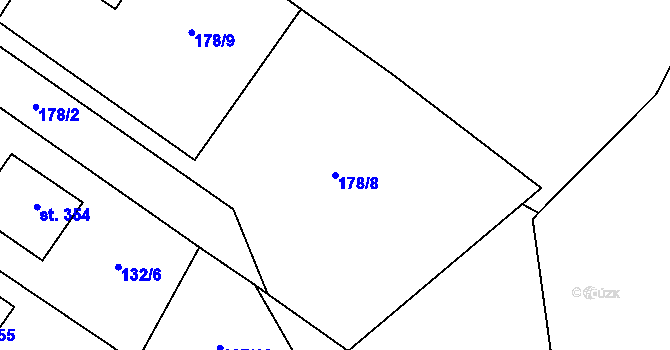 Parcela st. 178/8 v KÚ Červené Janovice, Katastrální mapa