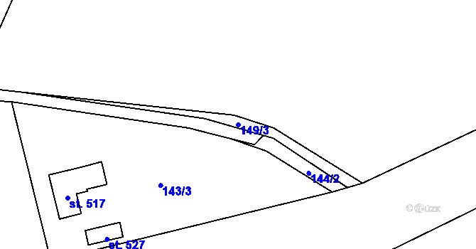 Parcela st. 149/3 v KÚ Červené Janovice, Katastrální mapa