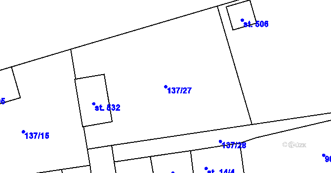 Parcela st. 137/27 v KÚ Červené Janovice, Katastrální mapa
