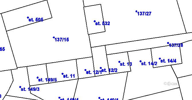 Parcela st. 137/29 v KÚ Červené Janovice, Katastrální mapa