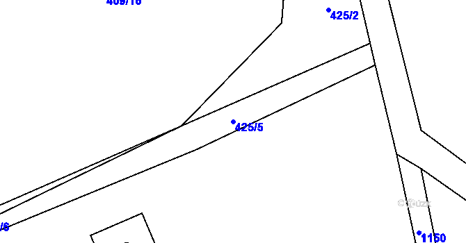 Parcela st. 425/5 v KÚ Červené Janovice, Katastrální mapa