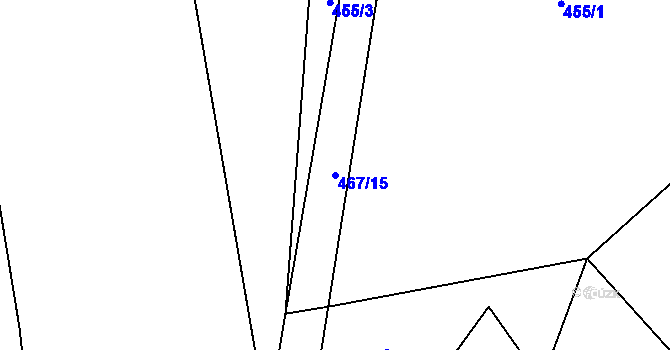 Parcela st. 467/15 v KÚ Červené Janovice, Katastrální mapa