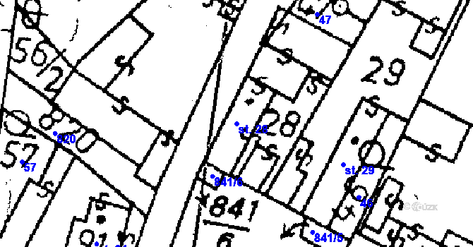 Parcela st. 28 v KÚ Opatovice I, Katastrální mapa
