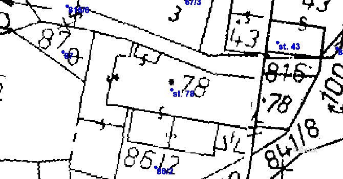 Parcela st. 78 v KÚ Opatovice I, Katastrální mapa
