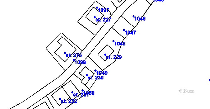 Parcela st. 229 v KÚ Opatovice I, Katastrální mapa