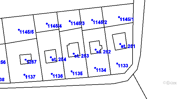Parcela st. 252 v KÚ Opatovice I, Katastrální mapa