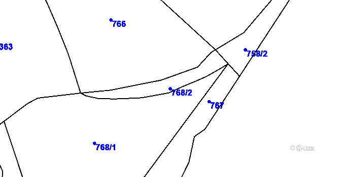 Parcela st. 768/2 v KÚ Vilémovice u Červených Janovic, Katastrální mapa