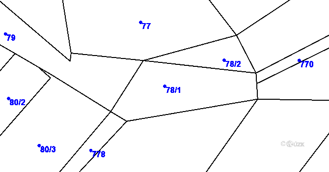 Parcela st. 78/1 v KÚ Zhoř u Červených Janovic, Katastrální mapa