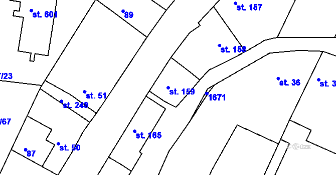 Parcela st. 159 v KÚ Červené Pečky, Katastrální mapa