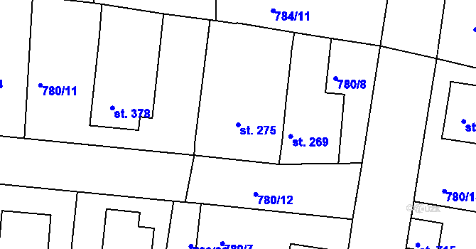 Parcela st. 275 v KÚ Červené Pečky, Katastrální mapa