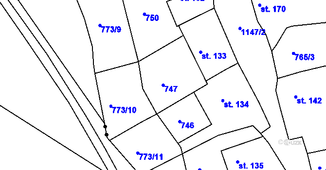 Parcela st. 747 v KÚ Červené Pečky, Katastrální mapa