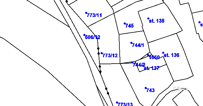 Parcela st. 773/12 v KÚ Červené Pečky, Katastrální mapa