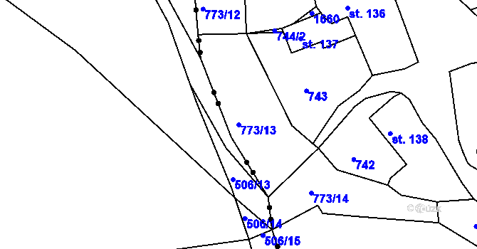 Parcela st. 773/13 v KÚ Červené Pečky, Katastrální mapa
