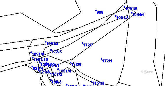 Parcela st. 172/7 v KÚ Červené Pečky, Katastrální mapa