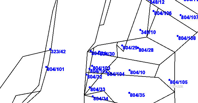 Parcela st. 804/30 v KÚ Červené Poříčí, Katastrální mapa