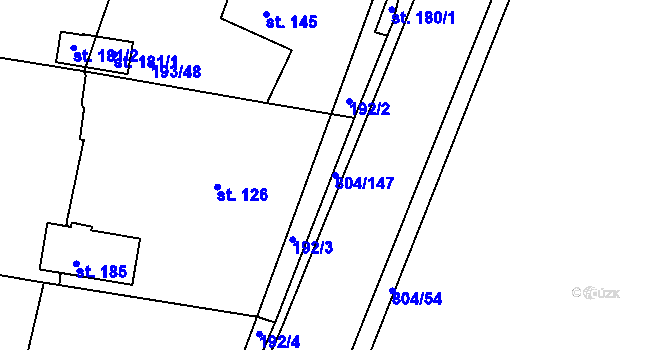 Parcela st. 804/147 v KÚ Červené Poříčí, Katastrální mapa