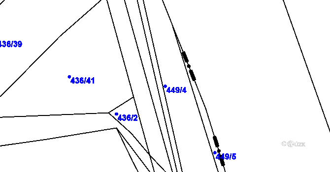 Parcela st. 449/4 v KÚ Jíno, Katastrální mapa