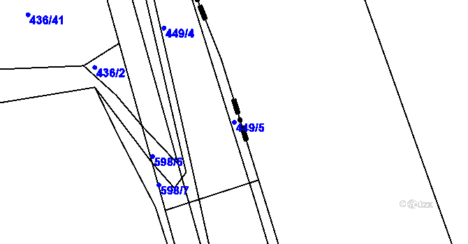 Parcela st. 449/5 v KÚ Jíno, Katastrální mapa