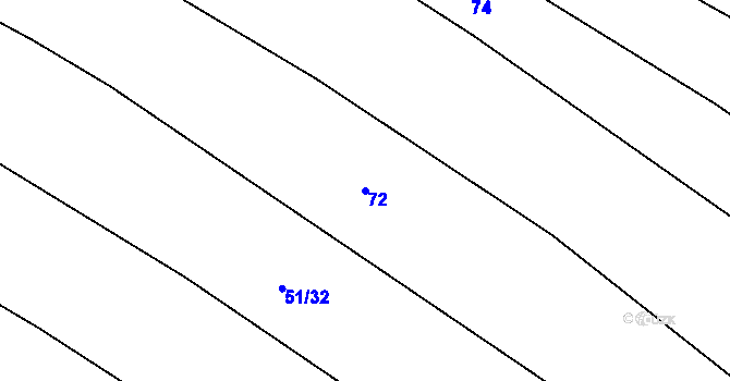 Parcela st. 72 v KÚ Jíno, Katastrální mapa