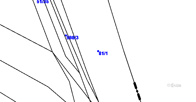 Parcela st. 81/1 v KÚ Jíno, Katastrální mapa
