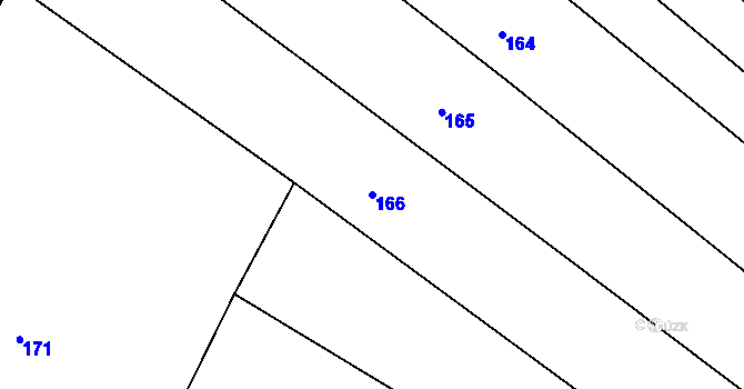 Parcela st. 166 v KÚ Jíno, Katastrální mapa