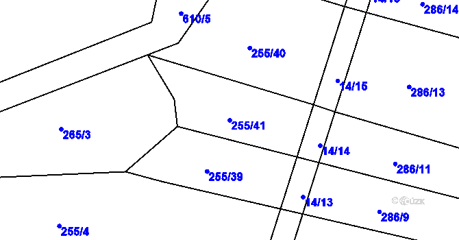 Parcela st. 255/41 v KÚ Jíno, Katastrální mapa