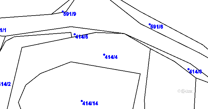 Parcela st. 414/4 v KÚ Jíno, Katastrální mapa