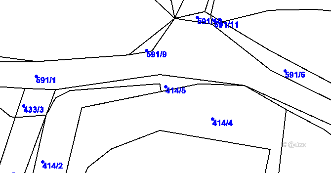 Parcela st. 414/5 v KÚ Jíno, Katastrální mapa