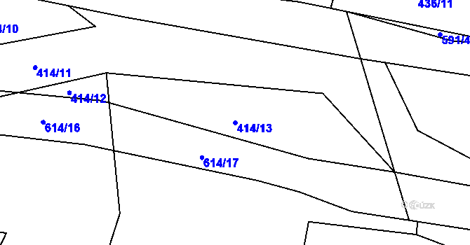 Parcela st. 414/13 v KÚ Jíno, Katastrální mapa