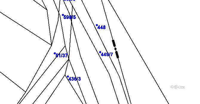 Parcela st. 449/7 v KÚ Jíno, Katastrální mapa