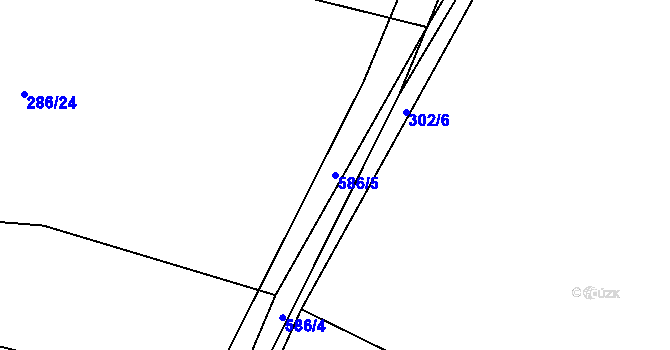 Parcela st. 586/5 v KÚ Jíno, Katastrální mapa