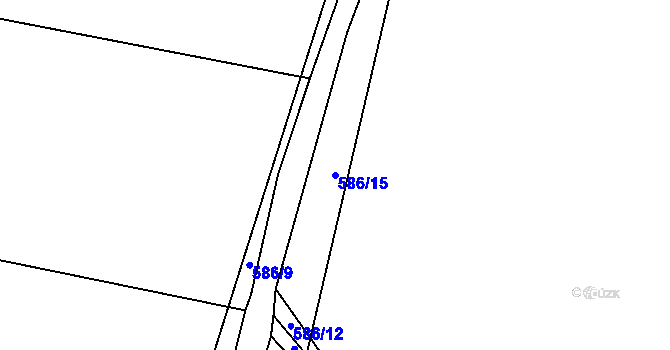 Parcela st. 586/15 v KÚ Jíno, Katastrální mapa