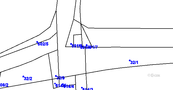 Parcela st. 591/7 v KÚ Jíno, Katastrální mapa
