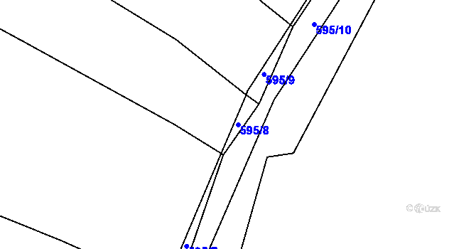 Parcela st. 595/8 v KÚ Jíno, Katastrální mapa