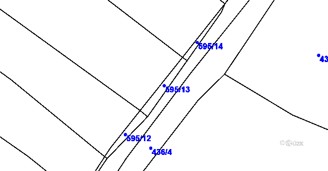 Parcela st. 595/13 v KÚ Jíno, Katastrální mapa