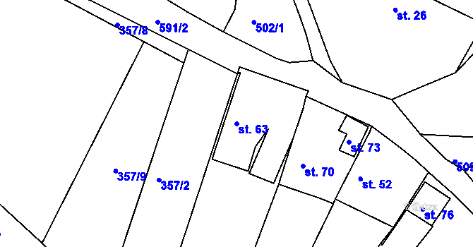 Parcela st. 63 v KÚ Stropčice, Katastrální mapa
