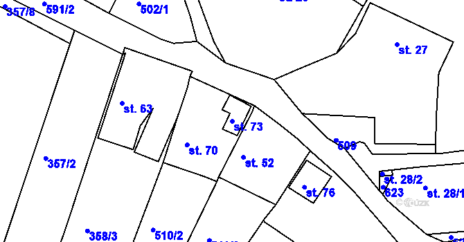 Parcela st. 73 v KÚ Stropčice, Katastrální mapa
