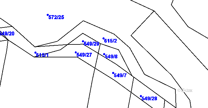 Parcela st. 549/8 v KÚ Stropčice, Katastrální mapa