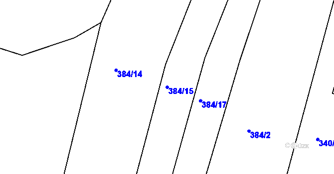 Parcela st. 384/15 v KÚ Stropčice, Katastrální mapa